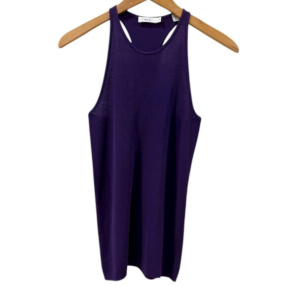 A.L.C. Nello High Neck Racerback Tank Top In Purple - Picture 3 of 6